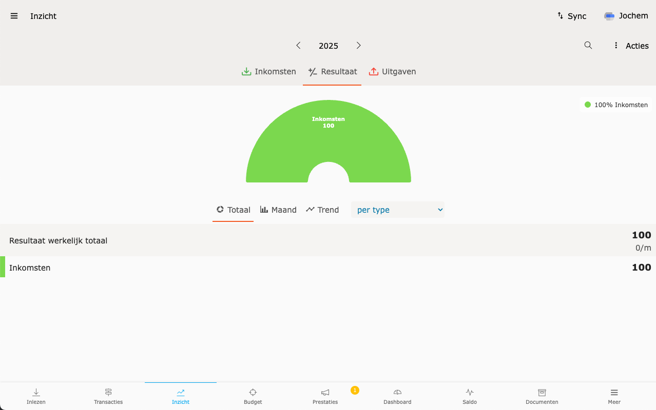 The personal account shows €100 salary remaining