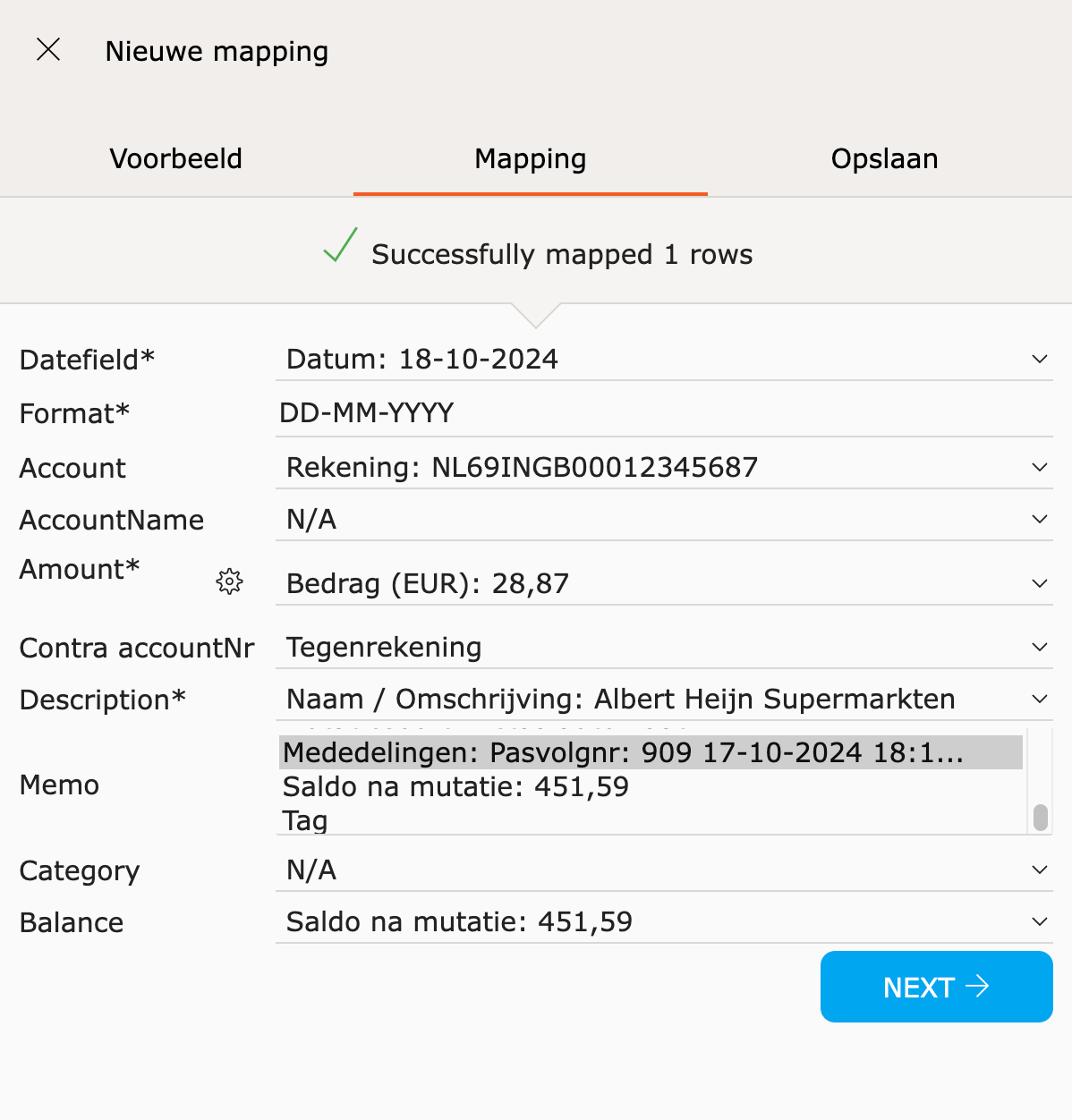 Custom bank format — screenshot 3