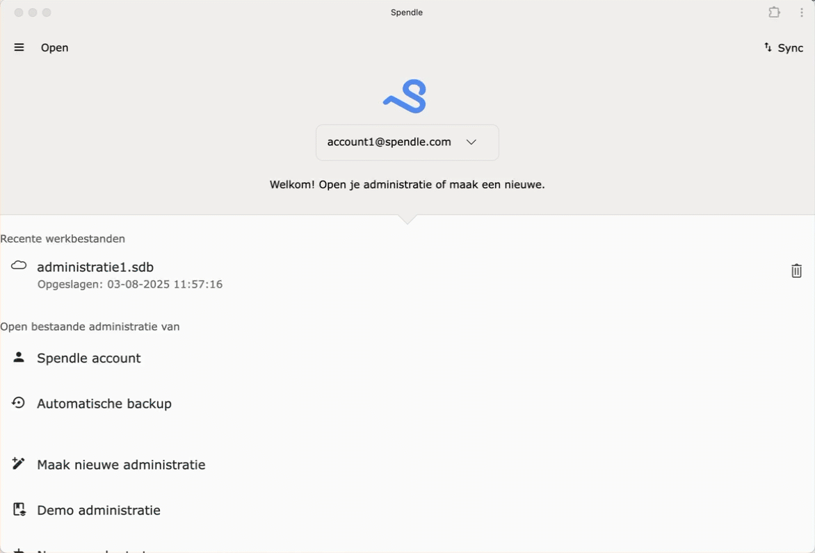 Wisselen tussen accounts — screenshot 1