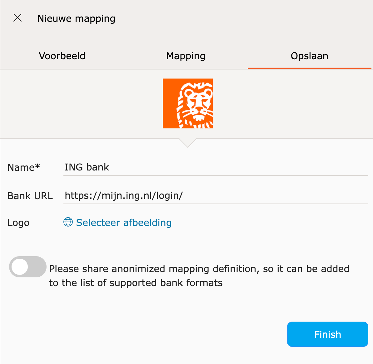 Eigen bankformaat — screenshot 4