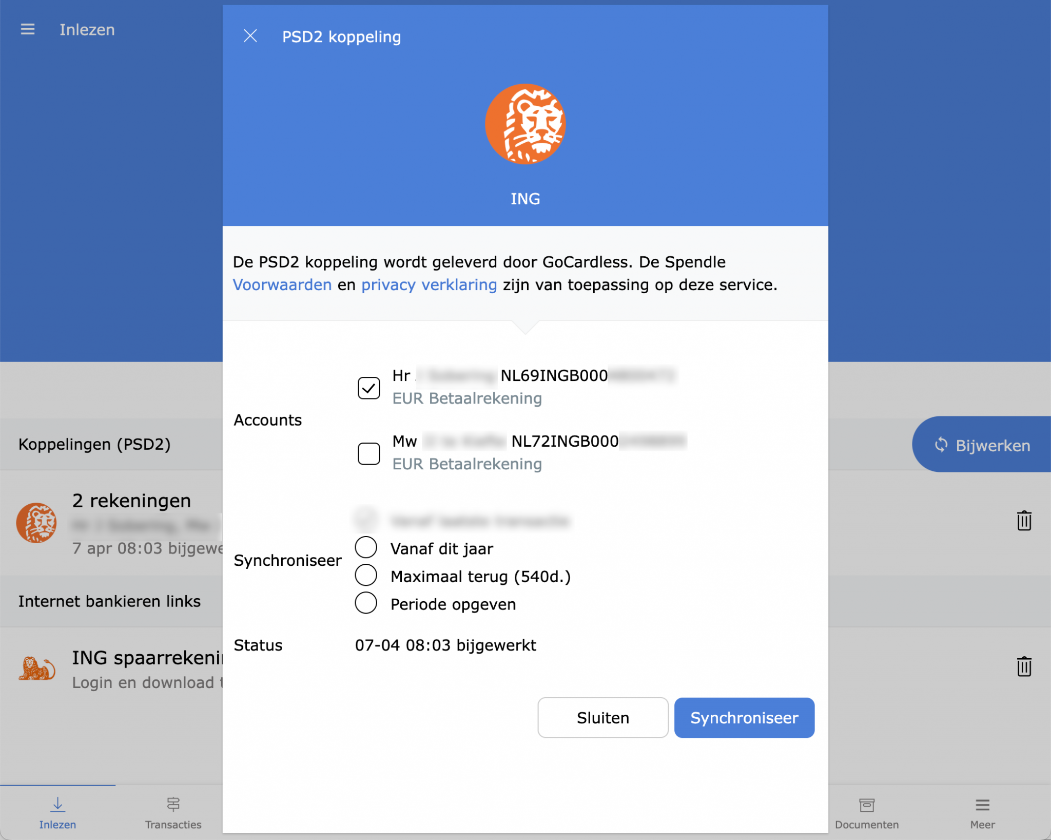 Bank koppelen via PSD2 — screenshot 7