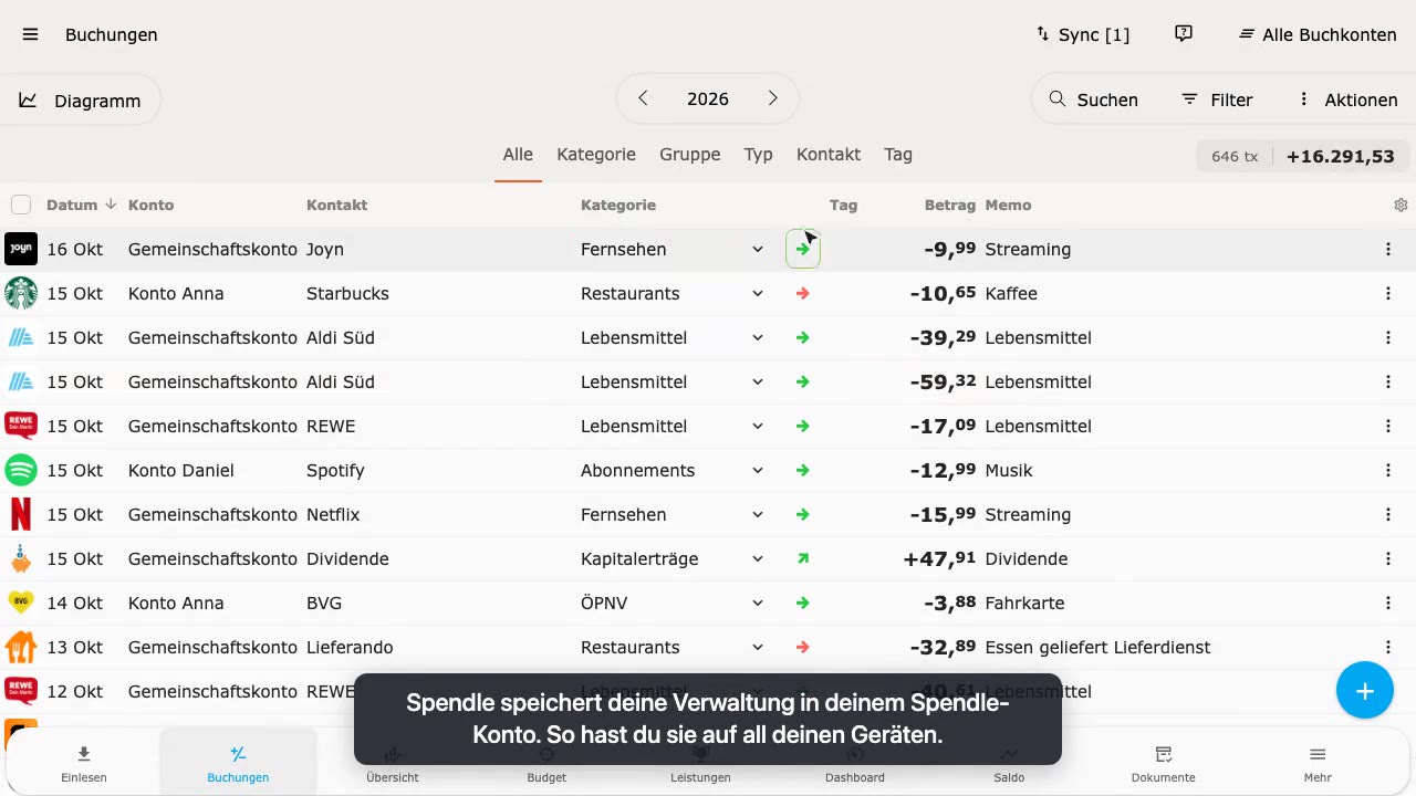 Verwaltung synchronisieren