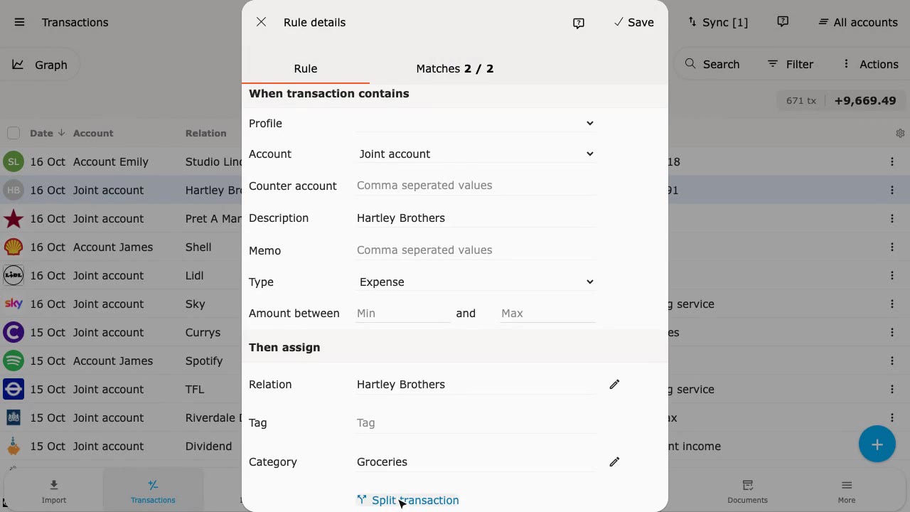 Set up an action rule