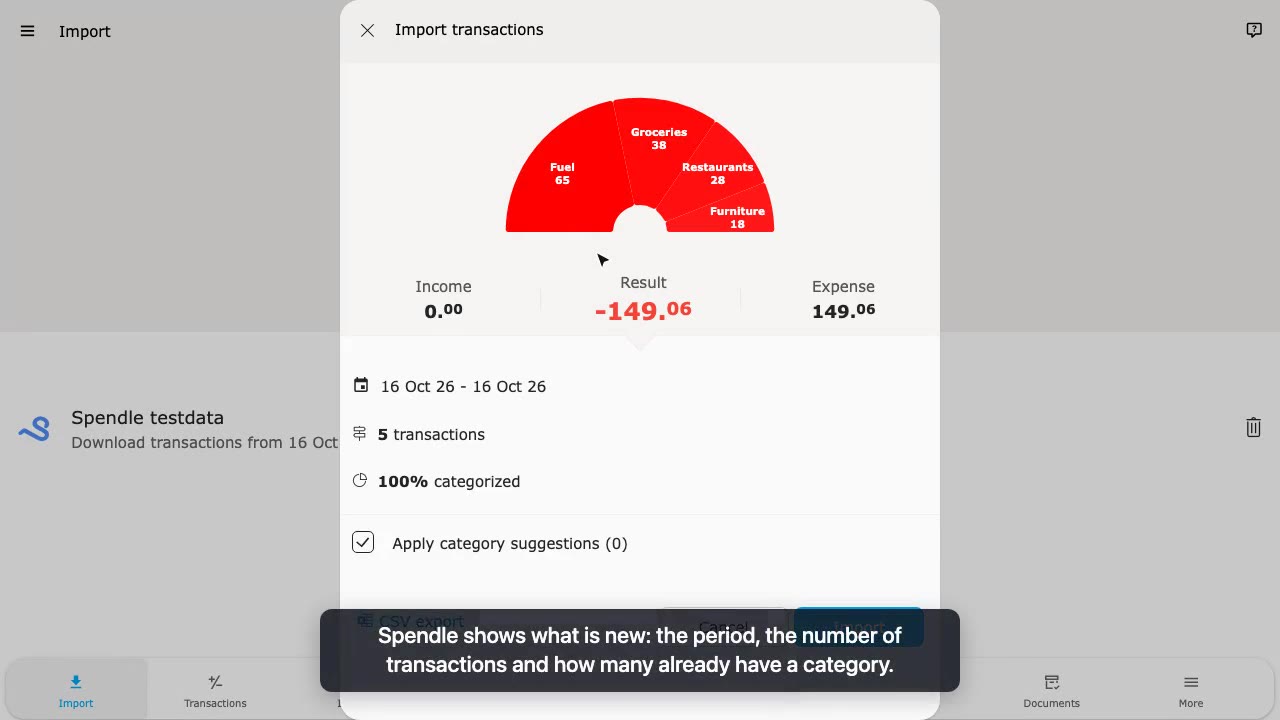 Importing transactions