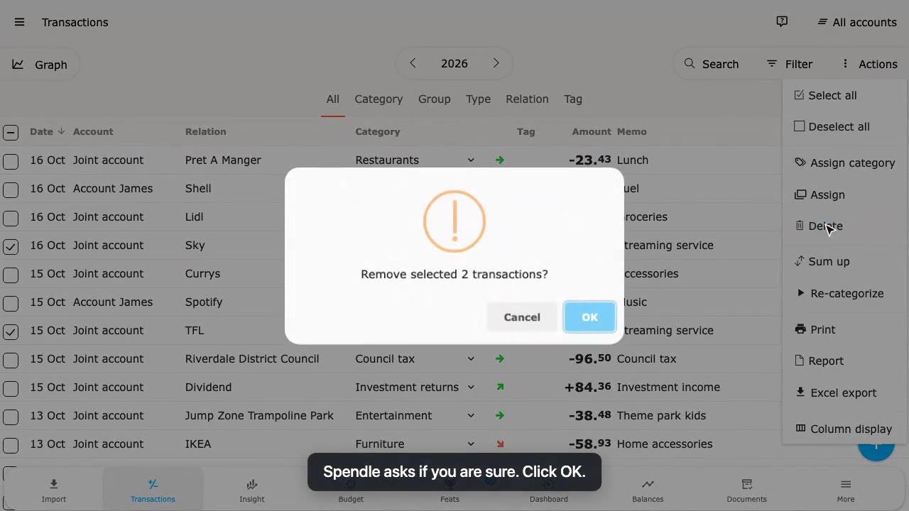 Delete transactions