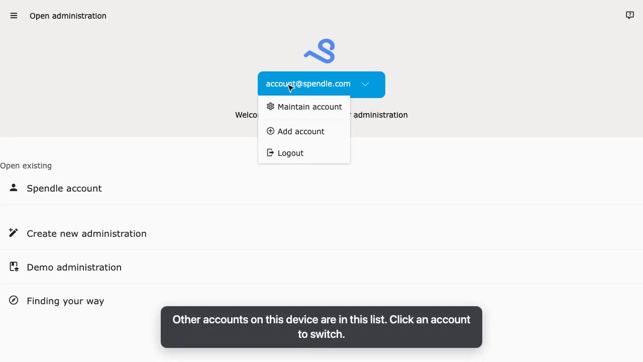 Switch between accounts