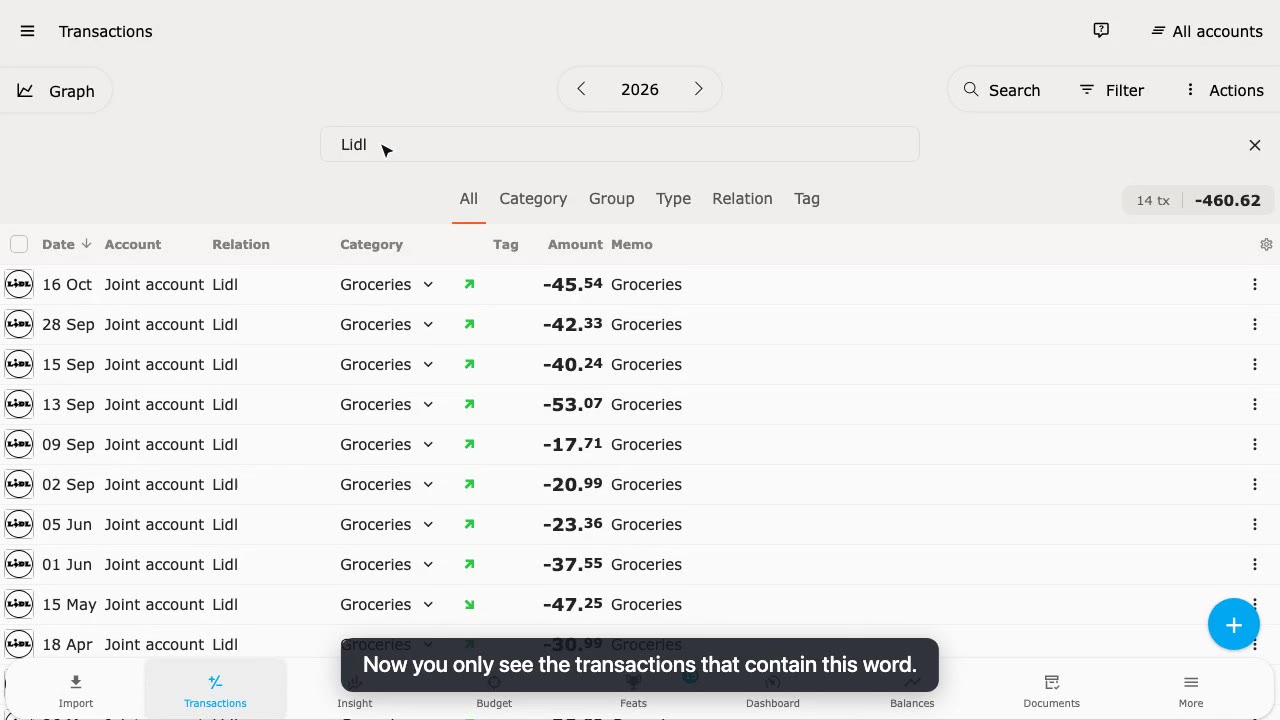 Search and filter