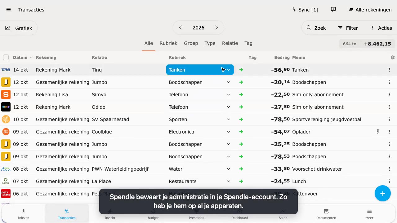 Administratie synchroniseren