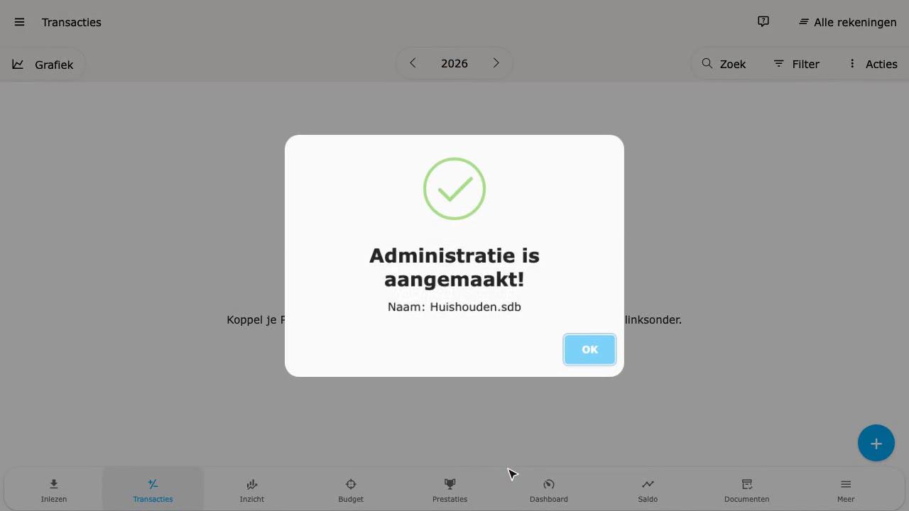 Inloggen en administratie aanmaken