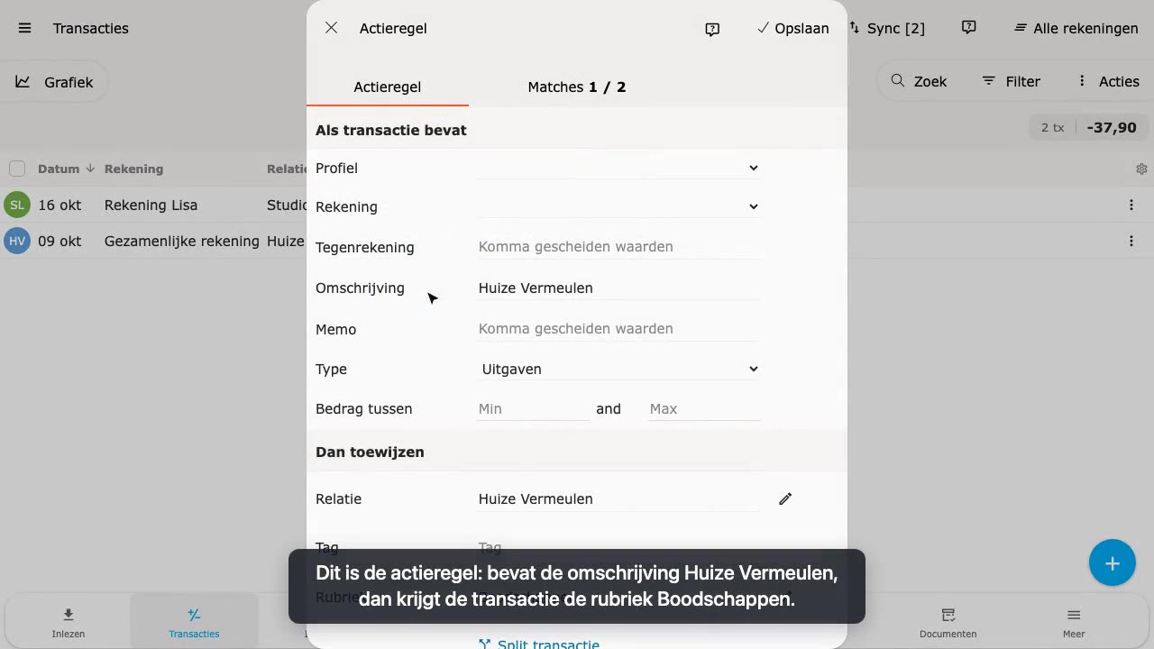 Rubriceren en een actieregel maken