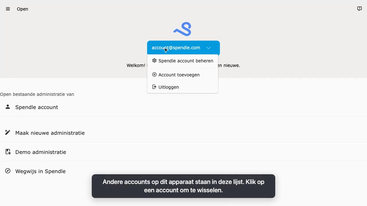 Wisselen tussen accounts