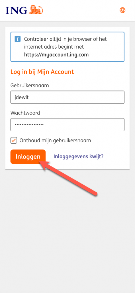 Login bij je bank